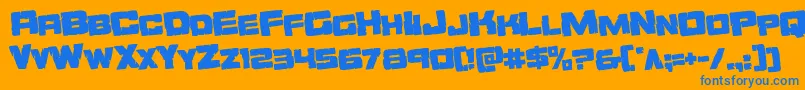 Orecrusherrotate Font – Blue Fonts on Orange Background