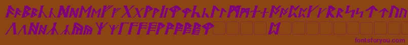 BritannianItalic Font – Purple Fonts on Brown Background