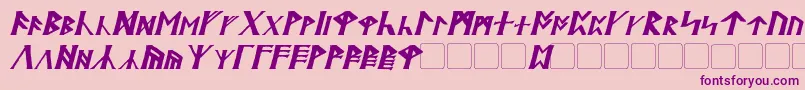 BritannianItalic-Schriftart – Violette Schriften auf rosa Hintergrund