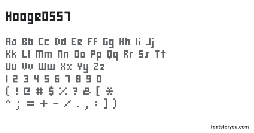 Schriftart Hooge0557 – Alphabet, Zahlen, spezielle Symbole