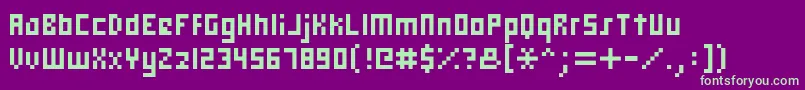 Шрифт Hooge0557 – зелёные шрифты на фиолетовом фоне