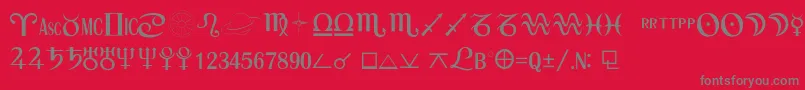 フォントCastiSemibold – 赤い背景に灰色の文字