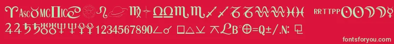 フォントCastiSemibold – 赤い背景に緑の文字