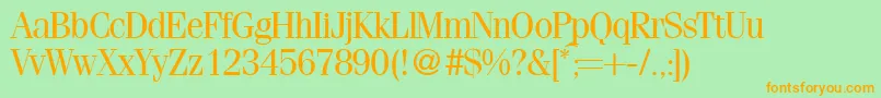 FerventRegularDb-Schriftart – Orangefarbene Schriften auf grünem Hintergrund