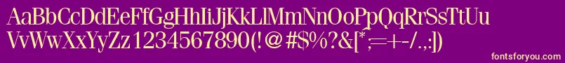 FerventRegularDb-Schriftart – Gelbe Schriften auf violettem Hintergrund