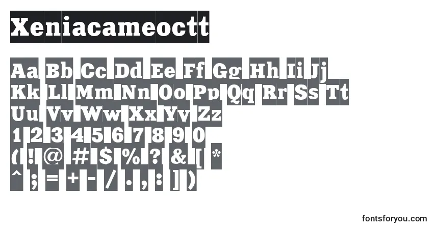 Xeniacameoctt font – alphabet, numbers, special characters