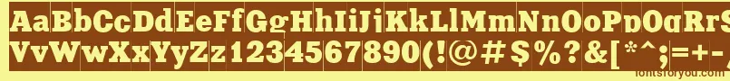 Xeniacameoctt-fontti – ruskeat fontit keltaisella taustalla