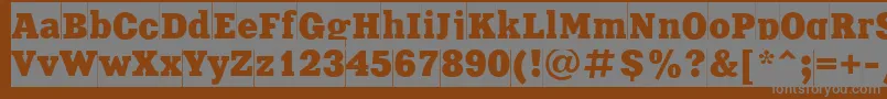 Xeniacameoctt-fontti – harmaat kirjasimet ruskealla taustalla