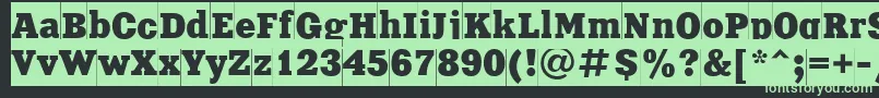 フォントXeniacameoctt – 黒い背景に緑の文字