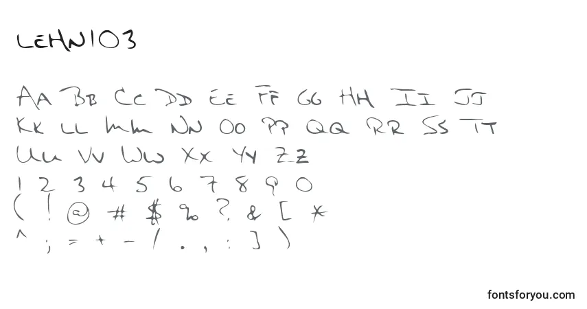 characters of lehn103 font, letter of lehn103 font, alphabet of  lehn103 font