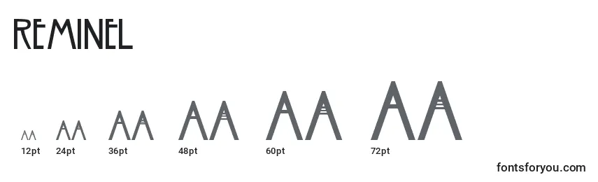 sizes of reminel font, reminel sizes
