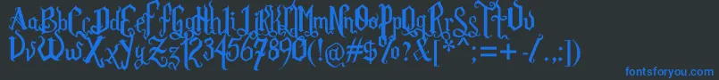 RomFatlGthPrm Font – Blue Fonts on Black Background