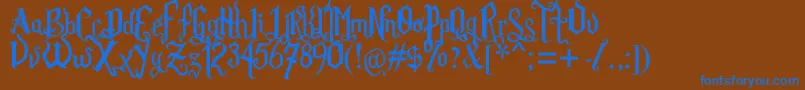 fuente RomFatlGthPrm – Fuentes Azules Sobre Fondo Marrón