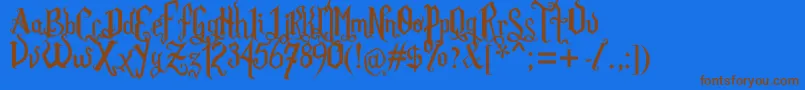 fuente RomFatlGthPrm – Fuentes Marrones Sobre Fondo Azul
