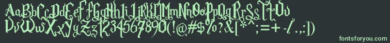 RomFatlGthPrm Font – Green Fonts on Black Background