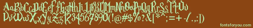 RomFatlGthPrm Font – Green Fonts on Brown Background