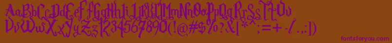 RomFatlGthPrm Font – Purple Fonts on Brown Background