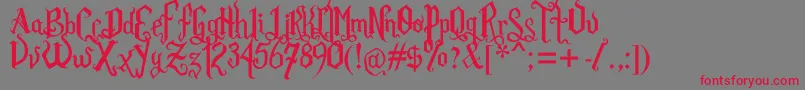 RomFatlGthPrm-Schriftart – Rote Schriften auf grauem Hintergrund
