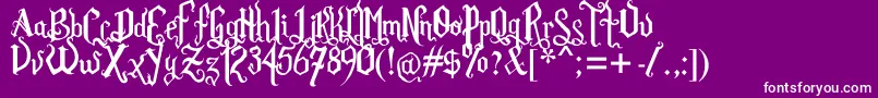 RomFatlGthPrm Font – White Fonts on Purple Background