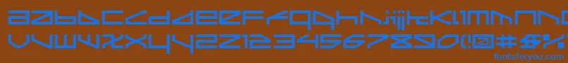 Ltr02 Font – Blue Fonts on Brown Background