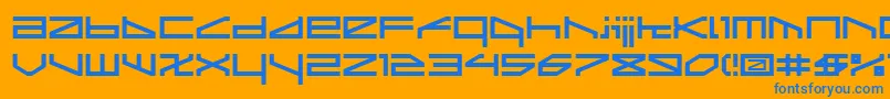Ltr02 Font – Blue Fonts on Orange Background