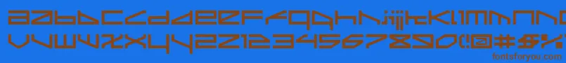 Ltr02 Font – Brown Fonts on Blue Background