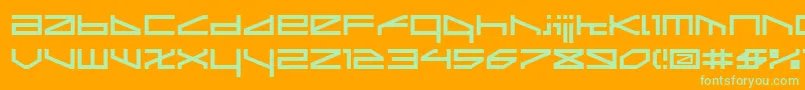 Ltr02 Font – Green Fonts on Orange Background