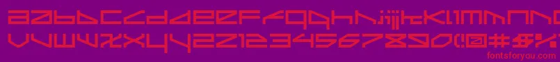 Ltr02 Font – Red Fonts on Purple Background