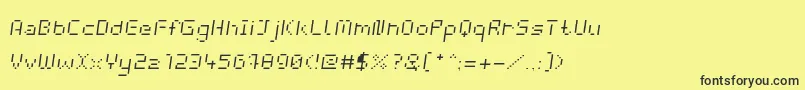 フォントWebpixelBitmapLightItalic – 黒い文字の黄色い背景