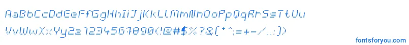 フォントWebpixelBitmapLightItalic – 白い背景に青い文字