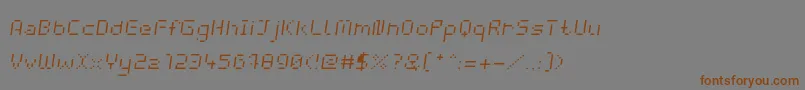 Czcionka WebpixelBitmapLightItalic – brązowe czcionki na szarym tle