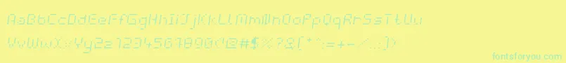 フォントWebpixelBitmapLightItalic – 黄色い背景に緑の文字