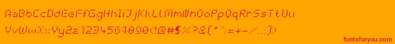 フォントWebpixelBitmapLightItalic – オレンジの背景に赤い文字