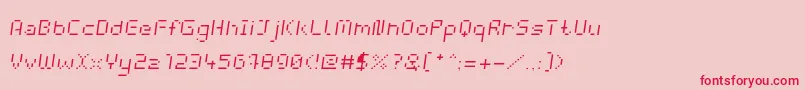 フォントWebpixelBitmapLightItalic – ピンクの背景に赤い文字