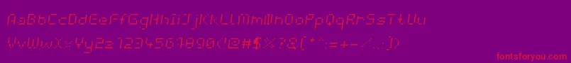 WebpixelBitmapLightItalic Font – Red Fonts on Purple Background