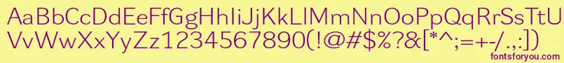 Dynagrotesklxe-fontti – violetit fontit keltaisella taustalla