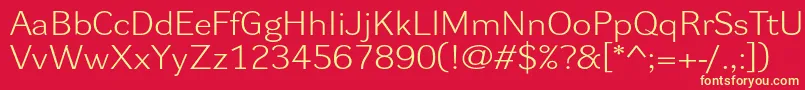 Dynagrotesklxe Font – Yellow Fonts on Red Background