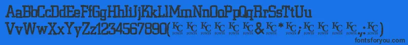 Шрифт VarsityplaybookDemo – чёрные шрифты на синем фоне
