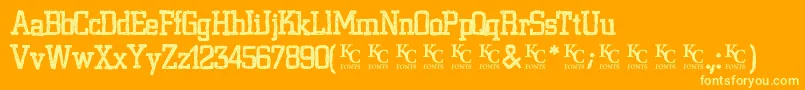 VarsityplaybookDemo Font – Yellow Fonts on Orange Background