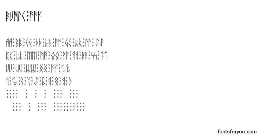 Schriftart Runic ffy – Alphabet, Zahlen, spezielle Symbole