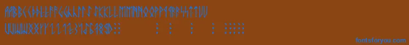 Шрифт Runic ffy – синие шрифты на коричневом фоне