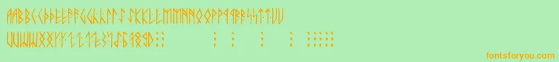 Runic ffy Font – Orange Fonts on Green Background