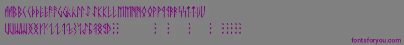 フォントRunic ffy – 紫色のフォント、灰色の背景
