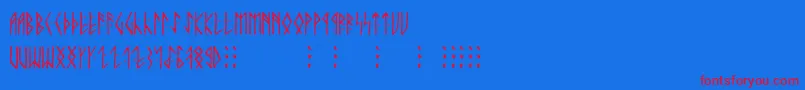 Runic ffy Font – Red Fonts on Blue Background