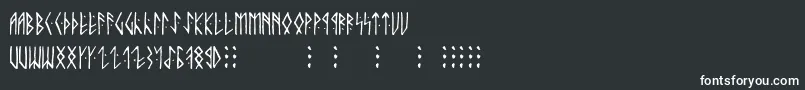 フォントRunic ffy – 黒い背景に白い文字