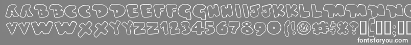 Duped-Schriftart – Weiße Schriften auf grauem Hintergrund