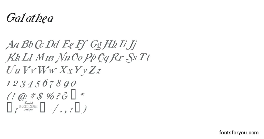 Шрифт Galathea – алфавит, цифры, специальные символы