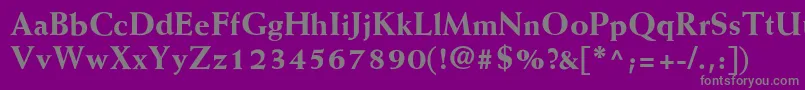 フォントWeissExtrabold – 紫の背景に灰色の文字