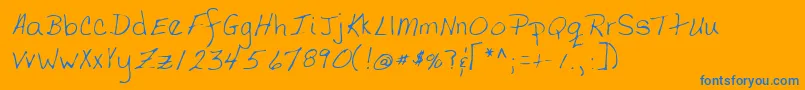 Lehn058 Font – Blue Fonts on Orange Background