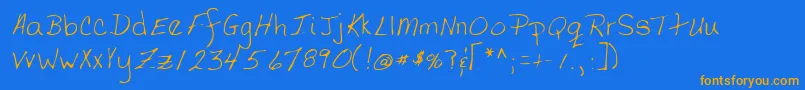 Lehn058 Font – Orange Fonts on Blue Background